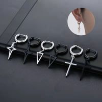 Simple Style Triangle Cross Stainless Steel Earrings Polishing Stainless Steel Earrings main image 1