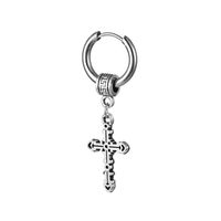 Gothic Cross Water Droplets Stainless Steel Drop Earrings Polishing Stainless Steel Earrings main image 4