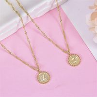 Fashion Letter Alloy Plating Zircon Necklace main image 4