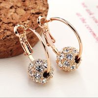 Glam Spherical Alloy Diamond Artificial Diamond Earrings sku image 2