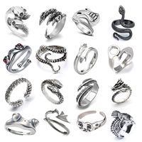 Retro Animal Alloy Plating Metal Open Ring 1 Set main image 4