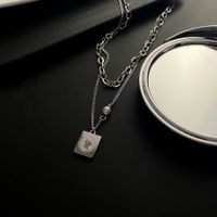 Fashion Square Stainless Steel Necklace Pearl Stainless Steel Necklaces main image 2