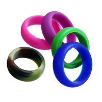 Fashion Geometric Solid Color Silica Gel No Inlaid Rings main image 5
