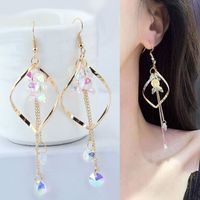 Fashion Water Droplets Alloy Artificial Crystal Drop Earrings 1 Pair main image 4