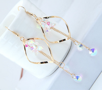 Fashion Water Droplets Alloy Artificial Crystal Drop Earrings 1 Pair main image 2