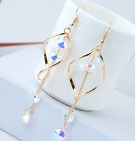 Fashion Water Droplets Alloy Artificial Crystal Drop Earrings 1 Pair main image 3
