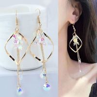 Fashion Water Droplets Alloy Artificial Crystal Drop Earrings 1 Pair sku image 1