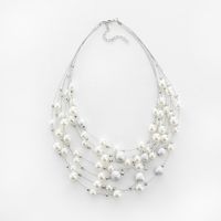 Elegant Round Alloy Beaded Pearl Layered Necklaces 1 Piece main image 4