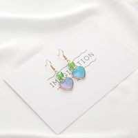 Fashion Heart Shape Alloy Plating Artificial Crystal Earrings 1 Pair main image 2