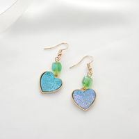 Fashion Heart Shape Alloy Plating Artificial Crystal Earrings 1 Pair main image 4