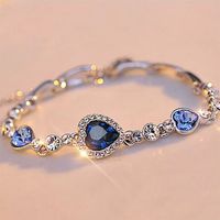 Fashion Heart Shape Alloy Inlaid Gemstone Artificial Gemstones Bracelets main image 1