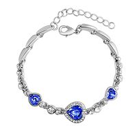 Fashion Heart Shape Alloy Inlaid Gemstone Artificial Gemstones Bracelets main image 4
