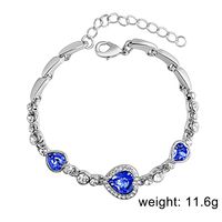 Fashion Heart Shape Alloy Inlaid Gemstone Artificial Gemstones Bracelets main image 5