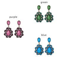 Fashion Water Droplets Alloy Plating Diamond Artificial Gemstones Artificial Diamond Ear Studs 1 Pair main image 6