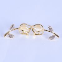 Fashion Flower Alloy Plating Diamond Artificial Diamond Ear Studs 1 Pair main image 5