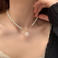 Mode Runden Perlen Künstliche Strasssteine Halskette 1 Stück main image 1