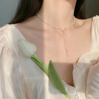 Dulce Nudo De Lazo Plateado Diamantes De Imitación Artificiales Collar Colgante 1 Pieza sku image 1