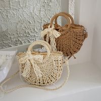 Straw Solid Color Fashion Weave Oval Straw Bag main image 5