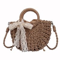Straw Solid Color Fashion Weave Oval Straw Bag main image 2