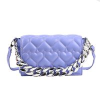 Fashion Square Heart Pattern Pendant Chain Pu Leather Portable Shoulder Bag sku image 5