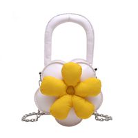 Artificial Leather Floral Fashion Chain Square Zipper Crossbody Bag sku image 1