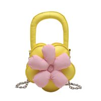 Artificial Leather Floral Fashion Chain Square Zipper Crossbody Bag sku image 2