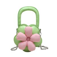 Artificial Leather Floral Fashion Chain Square Zipper Crossbody Bag sku image 3