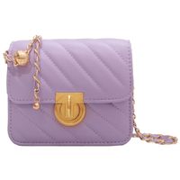 Simple Square Adjustable Chain Strap Small Size Pu Leather Crossbody Bag sku image 3