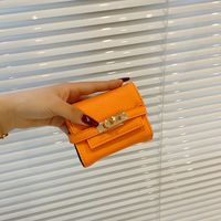 Fashion Simple Square Multi-layered Mini Size Pu Leather Wallet main image 2