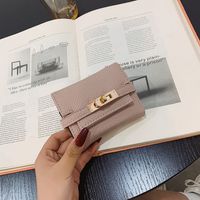 Fashion Simple Square Multi-layered Mini Size Pu Leather Wallet sku image 2