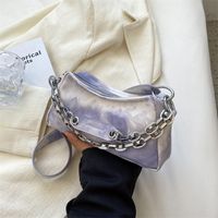 Trendy Square Gradient Color Chain Small Size Pu Leather Shoulder Bag main image 3