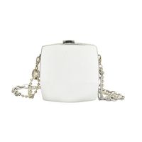 Creative Glossy Silvery Square Chain Strap Pvc Mini Crossbody Bag main image 5