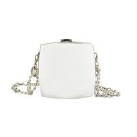 Kreative Glänzend Silbrig Platz Kette Strap Pvc Mini Crossbody-tasche main image 5