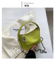 Fashion Square Chain Strap Small Size Pu Leather Portable Shoulder Bag sku image 2