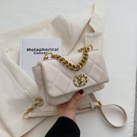 Fashion Embroidery Thread New Chain Messenger Portable Small Square Bag sku image 4