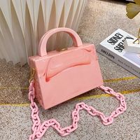 Fashion Acrylic Chain Messenger Box Shoulder Solid Color Bag main image 4