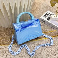 Fashion Acrylic Chain Messenger Box Shoulder Solid Color Bag sku image 4