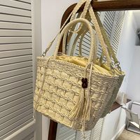 Summer Fashion New Messenger Straw Portable Basket Bucket Bag main image 1