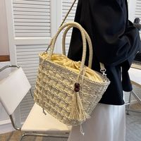Summer Fashion New Messenger Straw Portable Basket Bucket Bag main image 4