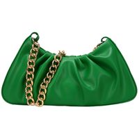 Simple Smocked Chain Strap Small Size Pu Leather Shoulder Bag main image 5