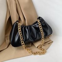 Simple Smocked Chain Strap Small Size Pu Leather Shoulder Bag main image 2