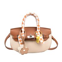 Women's Artificial Leather Solid Color Fashion Soft Surface Square Buckle Crossbody Bag sku image 2
