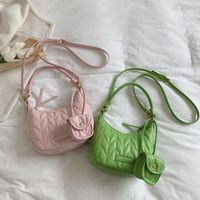 New Style Two-in-one Solid Color Small Bag Pendant Shoulder Handbag main image 2