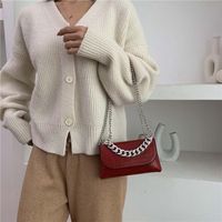 New Retro Style Crocodile Pattern Chain Messenger Small Square Bag main image 5