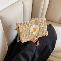 Women's Straw Solid Color Fashion Weave Square Buckle Square Bag main image 5