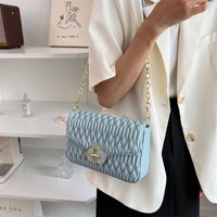 2022 New Style Rhombus Chain Solid Color Small Square Bag sku image 2