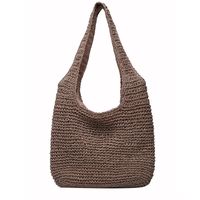 Women's Straw Solid Color Vacation Weave Square Zipper Square Bag main image 4