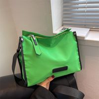 Nylon Color Block Fashion Soft Surface Square Zipper Crossbody Bag main image 4