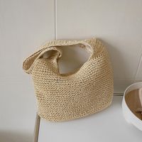 Women's Straw Solid Color Vacation Weave Square Zipper Square Bag main image 3