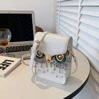 Summer 2022 New Style Owl Shape Tassel Messenger Small Square Bag main image 1